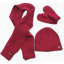 SGS Kids Beanie Knitted Hat &Scarf & Glove (TWS-knit-014001)